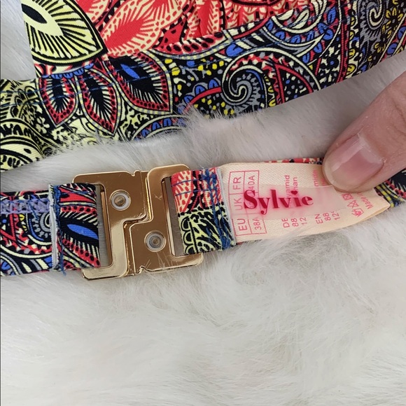 SYLVIE paisley triangle bikini top tie neck tassel - Picture 4 of 7